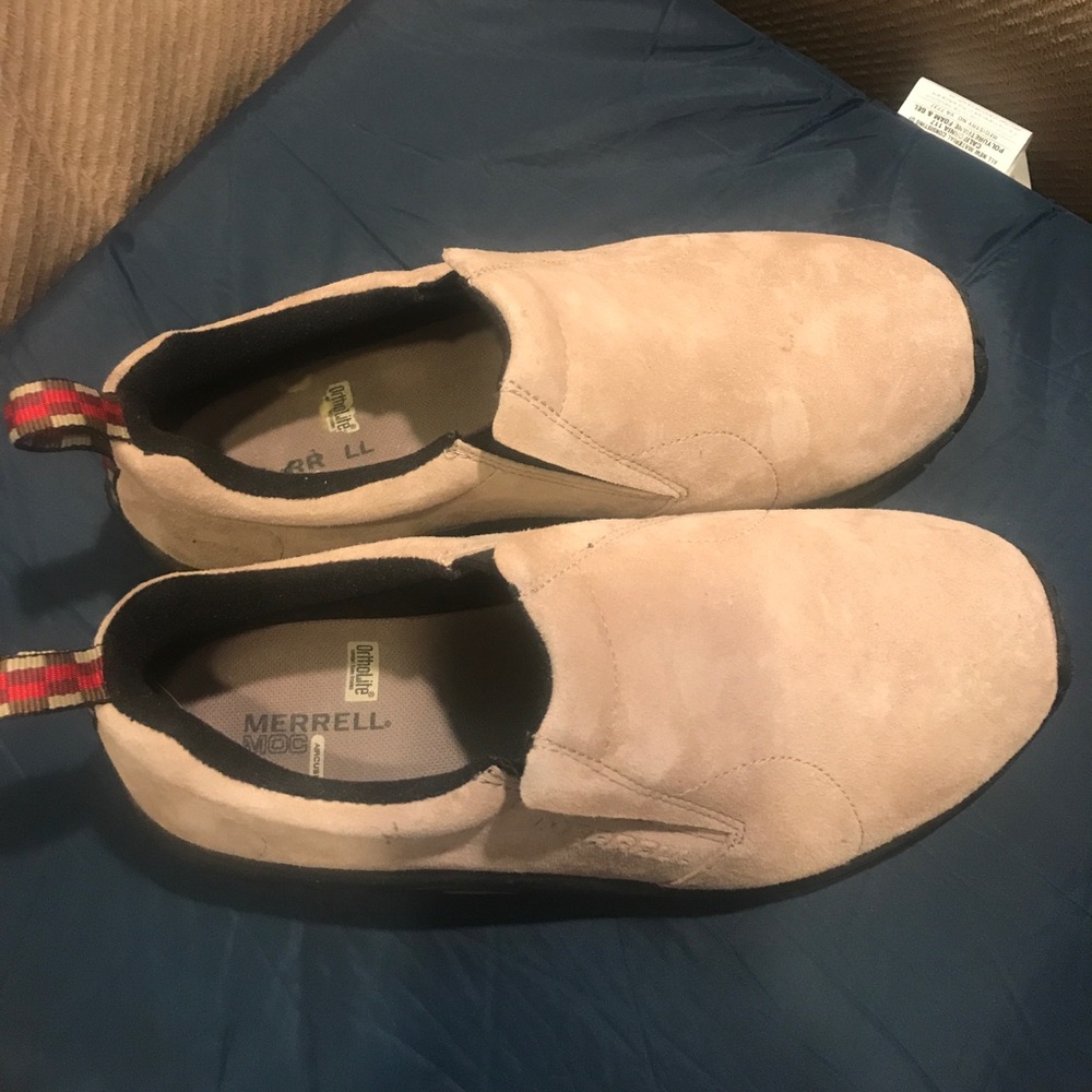 Merrell slip on suede shoes